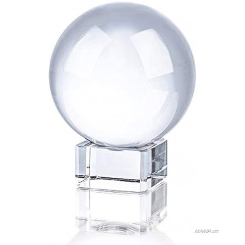 3 inch 80mm Clear Crystal Ball with Crystal Stand and Gift Box for Decorative Ball Lens Ball Photography Gazing Divination or Feng Shui and Fortune Telling Ball