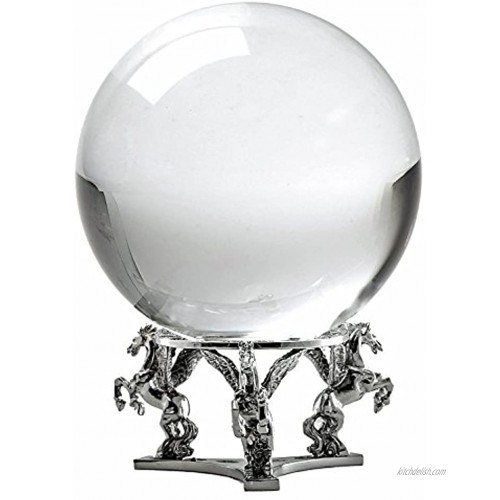 Amlong Crystal Clear Clear Crystal Ball 130mm 5 inch Including Silver Pegasus Stand