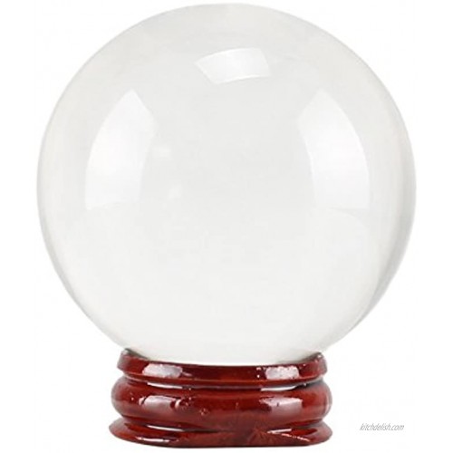 Anpatio 2.36 Clear Crystal Ball Fortune Teller Glass Ball Mystical Quartz Ball Photography Props Feng Shui Divination Spheres Fortune Telling Tabletop Decorations with Stand 60mm