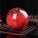 BeneCharm Red Crystal Ball with Stand 100mm Natural Crystal Ball Sphere Melting Quartz Crystal Gemstone for Meditation Healing Divination Sphere Home Decoration Fengshui