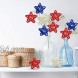 EBaokuup 18PCS 4th of July Natural Rattan Stars 1.96 Inch Red White and Blue Wicker Rattan Stars for Independence Day Home Decor DIY Craft Vase Bowl Filler Table Decoration