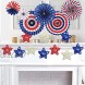 EBaokuup 18PCS 4th of July Natural Rattan Stars 1.96 Inch Red White and Blue Wicker Rattan Stars for Independence Day Home Decor DIY Craft Vase Bowl Filler Table Decoration