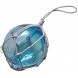 Hampton Nautical Light Blue Japanese Glass Ball Fishing Float with White Netting Decoration 3