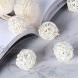 JANOU 12pcs Natural Wicker Balls Decorative Rattan Balls DIY Craft Vase Filler Hanging Balls Ornaments for Wedding Baby Shower Christmas Party 1.2 In 3cm White