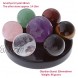 JOVIVI Seven Star Group Natural Amethyst Chakra Crystal Sphere Ball with Black Obsidian Stand w Box