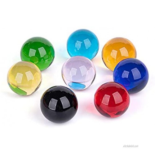 LONGWIN 8pcs Multicolor 40mm1.6inch Crystal Solid Ball Glass Sphere Gemstones for Kids Vase Fillers Fish Tank Decorations