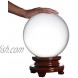 LONGWIN Huge Crystal Ball 250mm9.8 inch Feng Shui Ball Sphere with Free Wooden Stand