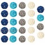 ManLee 24Pcs Small Wicker Rattan Balls 1.2 Inch Mixed Color Decorative Balls for Bowls Vase Fillers Decorative Orbs Natural Spheres for Coffee Table Décor Craft Wedding Party Blue White