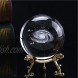 QIND Crystal Ball Stand Metal Base 3D Engraved Sphere Holder Office Display Art Craft Desktop Home Decor Ornaments Photography Props Gift DIYGold
