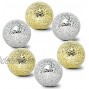 SenseYo 6 Pcs Decorative Orbs Set Glass Mosaic Spheres Balls Decorative Balls for Bowls Vases and Table Centerpieces Decor 3.15 Inches Gold and Silver