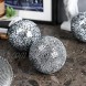 Whole Housewares Decorative Balls Set of 3 Glass Mosaic Sphere Dia 5 Black Silver
