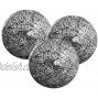 Whole Housewares Decorative Balls Set of 3 Glass Mosaic Sphere Dia 5 Black Silver