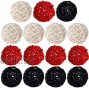 Worldoor 15PCS Wicker Rattan Ball Decorative Orbs Vase Fillers for Craft Party Wedding Table Decoration Baby Shower Aromatherapy Accessories 2 Inch White Red Black