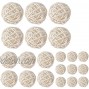 Worldoor Wicker Rattan Balls Bag Garden Wedding Party Decorative Crafts House Ornaments Vase Fillers Decorative Orbs Natural Spheres Christmas Tree. Set of 21. White