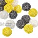 Yaomiao 15 Pieces Wicker Rattan Balls Decorative Orbs Vase Fillers for Craft Party Valentine's Day Wedding Table Decoration Baby Shower Aromatherapy Accessories 1.8 Inch Yellow Gray White
