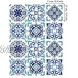 12 Pcs 6x6 Inch15X15cm Waterproof Vinyl Moroccan Tiles Sticker for Home Decor Self-Adhesive Peel and Stick Backsplash Tile Decals for Kitchen Bathroom Decor