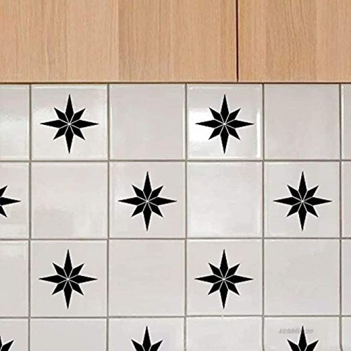 16PCS Tile Decals Wall Stickers Decorative Octagonal Decals for Kitchen Bathroom Vinyl Stickers 3.2 x 3.2 Easy to Apply Black Waterproof