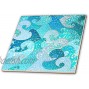 3dRose ct_266850_4 Trendy Mermaid Waves Sparkle Blue Ocean Faux Glitter Pattern 12 inches { Decorative Tiles 12-Inch-Ceramic