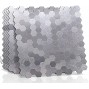 5-Sheet Peel and Stick Tile Backsplash Self-Adhesive Silver Aluminium Hexagon Tile 12 x 12 Wall Tile Stickers for Kitchen Bathroom Living Room