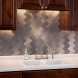 Art3d 100-Pieces Peel and Stick Tile Kitchen Backsplash Metal Wall Tiles Brushed Aluminium Subway