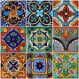 Color y Tradicion 9 Mexican Tiles 4 x 4 Hand Painted Talavera F- 40