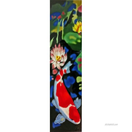 Continental Art Center MD-100 4 by 16-Inch Koi Fish Ceramic Art Tile
