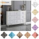 funlife Turkish Tile Decorative Pattern Flower Mirror PS Plastic Wall Stickers Non Glass DIY Vinyl Mirror for Furniture Cabinet Home Bedroom Decor 5.91 X 5.91 16 PCS Gold