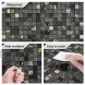 HomeyMosaic 10-Sheets Peel and Stick Tile Backsplash for Kitchen Aluminum Surface 3D Wall Sticker Panel Metal MosaicStarry Sky Black,Glass Mixed