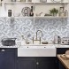 HomeyMosaic Peel and Stick Backsplash Tile 12 X 12 Hexagon Marble Stone Aluminum PVC Wall Tiles Stick on Kitchen Bathroom5 Sheets,Stone&Metal Blue