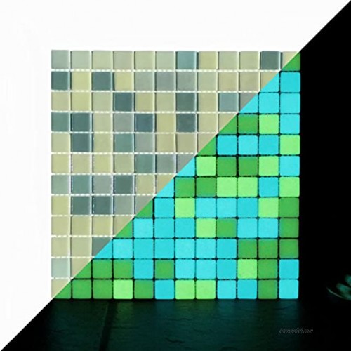 Illumino Opus One Yellow Green Glow-in-The-Dark Glass Tile 1 Sheet 12.3 x 12.3