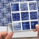 IMIKEYA 18 Pcs Mosaic Tile Sticker Peel and Stick Tile Backsplash Removable Self Adhesive Decorative Wall Decals for Kitchen Bathroom Dark Blue Navy