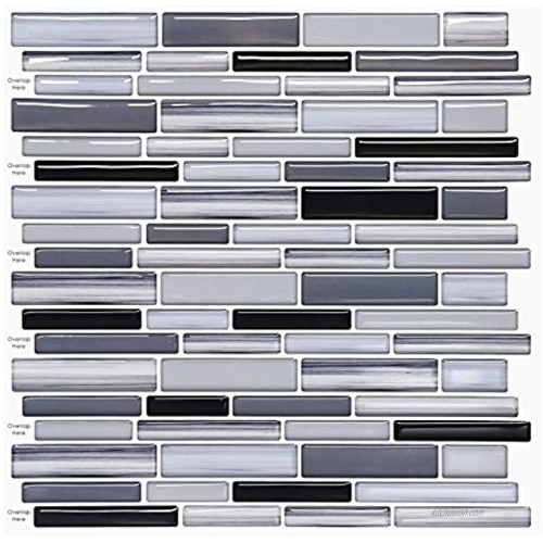 Joqixon Peel and Stick Tile for Kitchen Backsplash Stick on Tiles Kitchen Backsplash Marble Decorative Subway Tile Stickers 12x12 10 Sheets