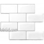 Nomad Tiles Peel and Stick Tile White Subway Tile-2X Thicker 10 Pack-Tile Stickers Stick On Backsplash Peel and Stick Backsplash Tiles for Kitchen Peel and Stick Wall Tiles Bathroom Backsplash