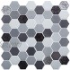 Truu Design Self-Adhesive Quatrefoil Glitter Accent Grey 10 x 10 inches Peel and Stick Wall Tiles 10 x 10
