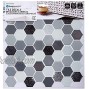 Truu Design Self-Adhesive Quatrefoil Glitter Accent Grey 10 x 10 inches Peel and Stick Wall Tiles 10 x 10