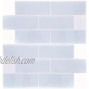 WALPLUS 12 Sheets 12 x 6 Subway Tiles Peel and Stick Kitchen Backsplash 3D Wall Panel Stick on Backsplash Light Blue