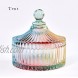 CHOOLD Luxury Colorful Tent Shaped Crystal Candy Jar with Lid,Clear Glass Apothecary Jar Wedding Candy Buffet Jar Food Jar 10oz 24oz
