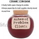 Cottage Creek Ashes of Problem Clients Jar | Funny Candy Jar for Office Desk with Cork Lid | Lawyer Gifts for Women | Funny Desk Jars [Red]
