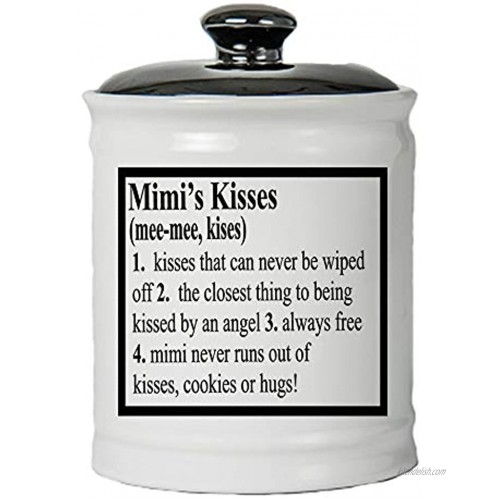 Cottage Creek Mimi Gifts | Mimi's Kisses Jar | Mimi Loves Me Coin Jar with Gift Box | Best Mimi Ever | Piggy Bank for Mimi [White]