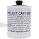 Cottage Creek Project Car Fund Jar | Auto Restoration Coin Bank with Removable Black Lid | Car Piggy Bank | Car Gift [White]