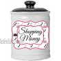 Cottage Creek Shopping Fund Jar | Candy Jar for Office Desk with Black Lid | Money for Shopping Coin Bank | Funny Gifts for Women