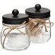 Farmlyn Creek Black Mason Jar Bathroom Accessories Set 3.25 x 4.25 in 2 Pack