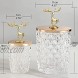 Glass Jar Table Storage House Soft decorations for Toothpick Swab Candies Jewelry Cosmetics Perfect House Warming and Wedding Present 2 piece set