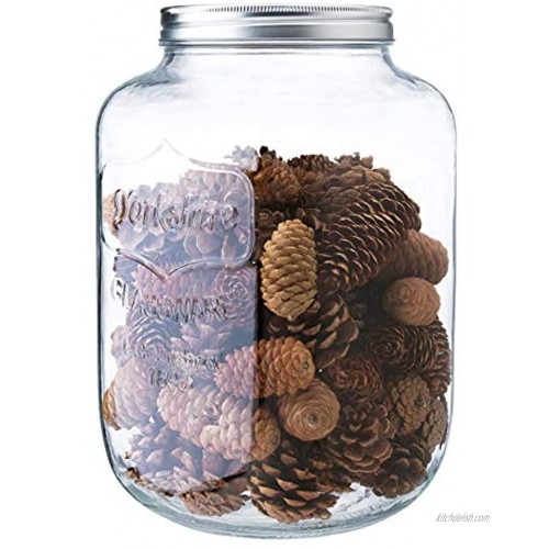 Gorgeous Home Large Candy Jar Wide Mouth Glass Storage Jar with Metal Lid 2 Gallons