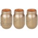 MyGift Modern Style Decorative Glass Copper Painted Mason Jar Flower Vases Set of 3
