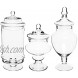 MyGift Set of 3 Deluxe Glass Apothecary Jars Decorative Bathroom Storage Home Decor and Kitchen Centerpieces