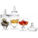 MyGift Small Clear Glass Apothecary Jars Wedding Centerpiece Candy Storage Bottles 3 Piece