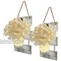 Pinshion Mason Jar Sconce Set of 2 Mason Jar Rustic Wall Sconces Home Decor Wall Sconce with 30 LED Fairy Lights 4 Hydrangea Flower Sconces Country 6 Hours Timing for Home and Kitchen Decorations