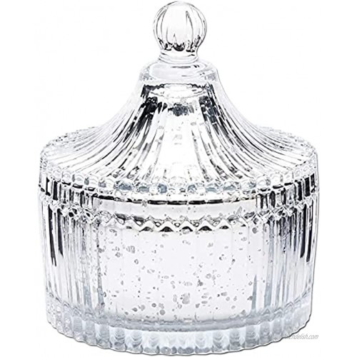 Silver Mercury Glass Canister Decorative Jar Container for Bathroom 4 In