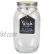 TOP SHELF Everyday Wish Jar Kit with 100 Tickets Pen and Decorative Lid Clear